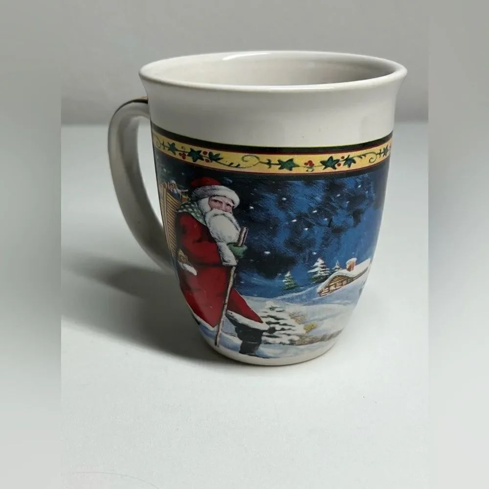 Vintage 90's "Santa" "Christmas House" Holiday Mug 14 oz.